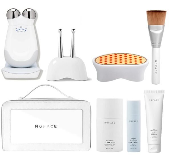 Набор NuFACE Trinity (США) Массажер насадка ELLE, насадка LED, косметичка, гель, крем, сыворотка, аппликатор для микротоковой терапии лица